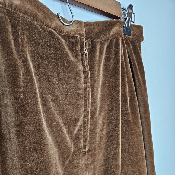 Vintage California tallgirls Velvet Brown A-line Skirt Sz Small - Picture 9 of 9